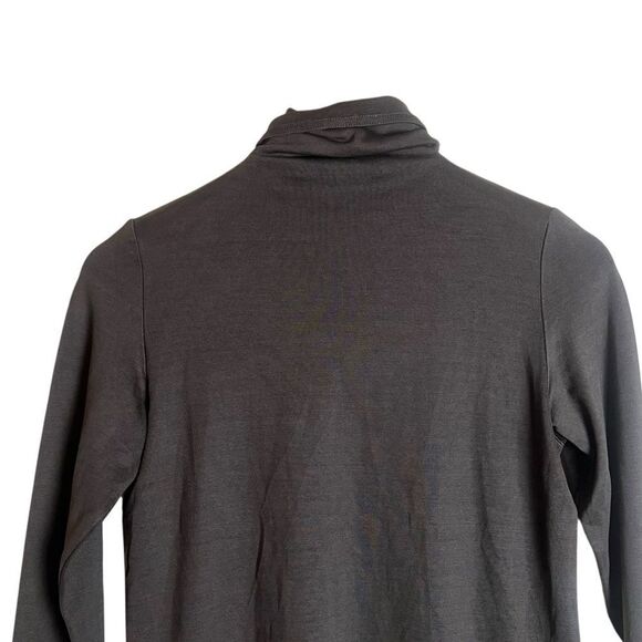 Linda Allard by Ellen Tracy brown silk blend turtle neck top - Picture 7 of 8